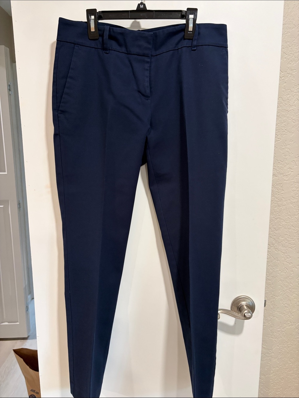 Ann Taylor Navy Tailored Ponte Ankle Trousers